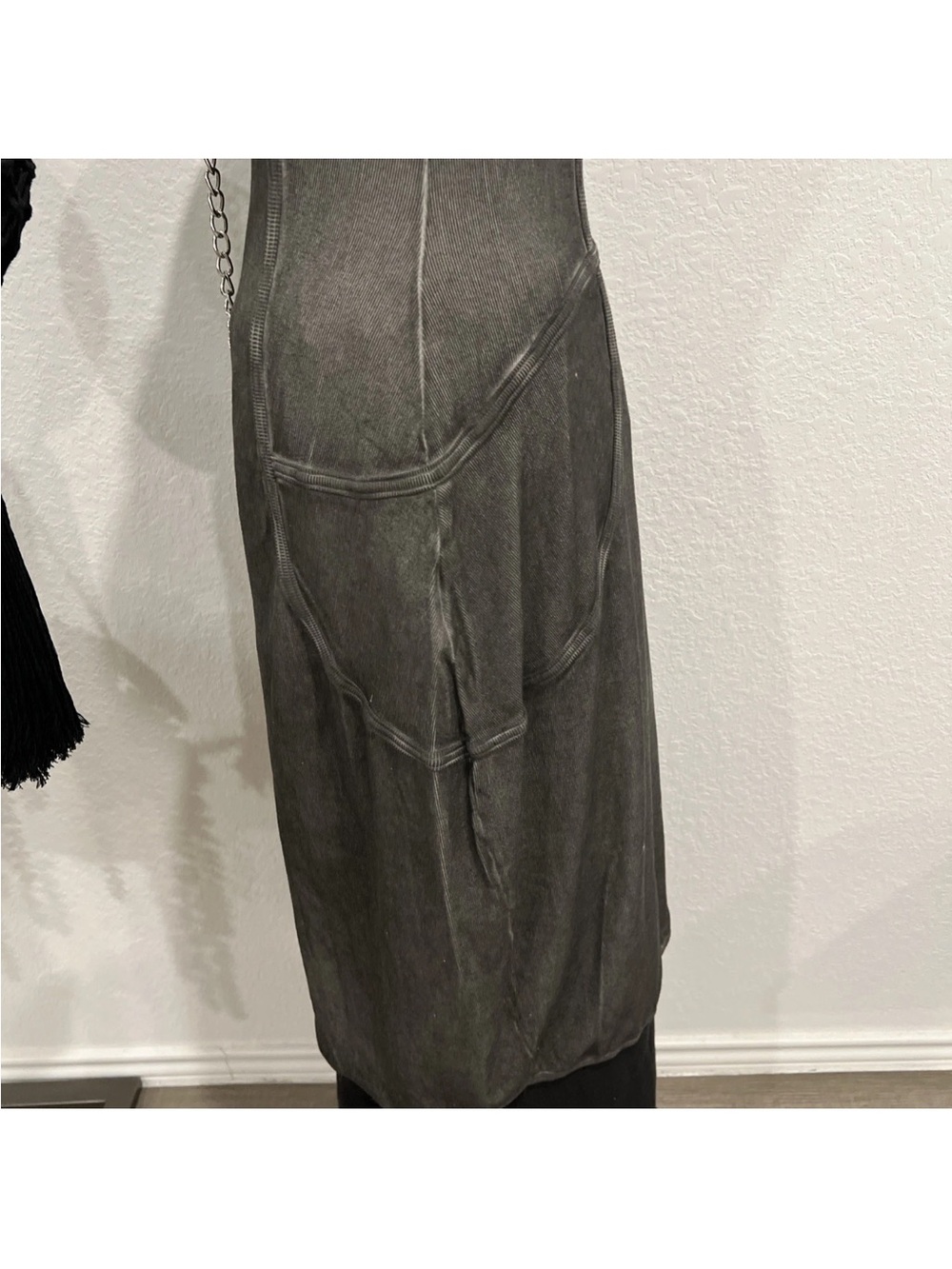 Rundholz Washed Charcoal Architectural Midi Dress M - Picture 5 of 16